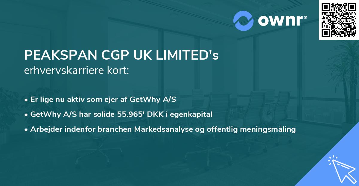 PEAKSPAN CGP UK LIMITED's erhvervskarriere kort