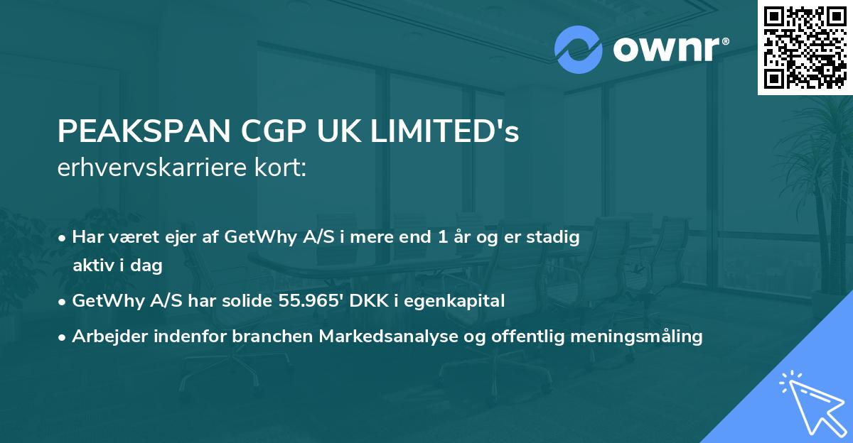 PEAKSPAN CGP UK LIMITED's erhvervskarriere kort