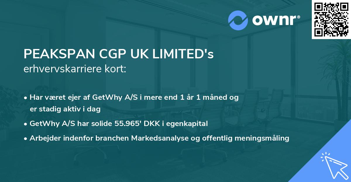 PEAKSPAN CGP UK LIMITED's erhvervskarriere kort