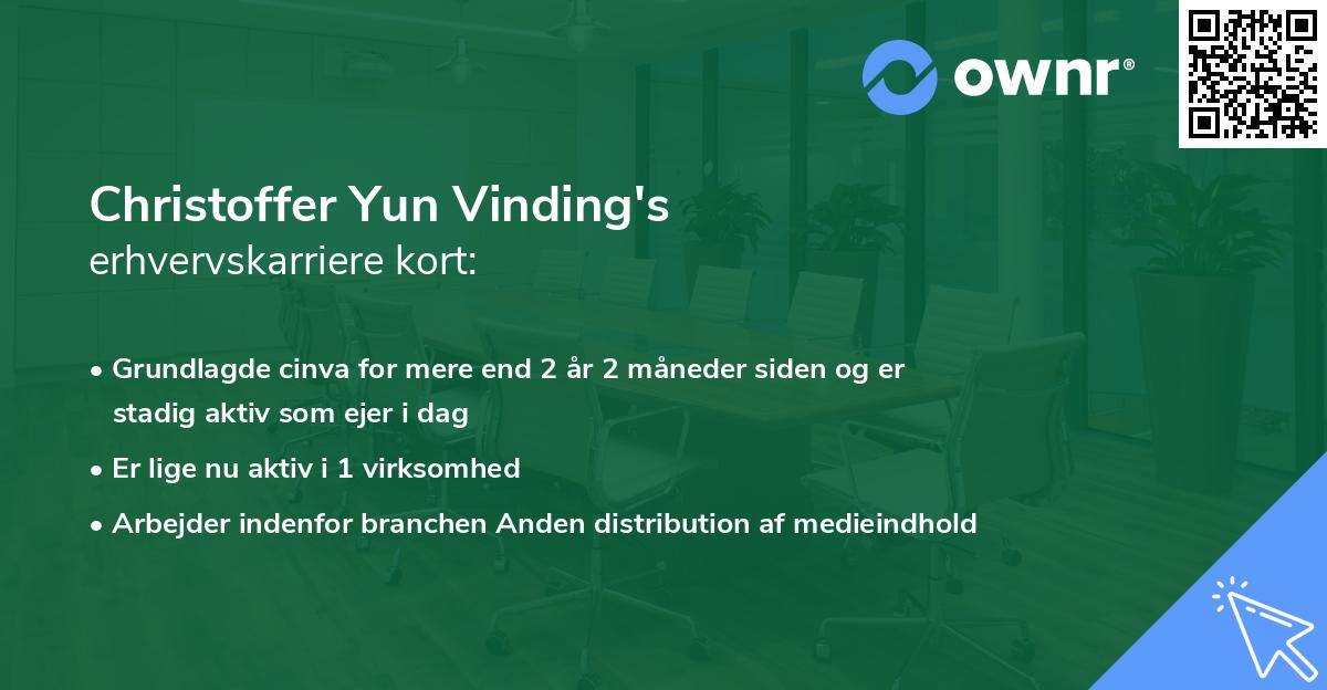 Christoffer Yun Vinding's erhvervskarriere kort