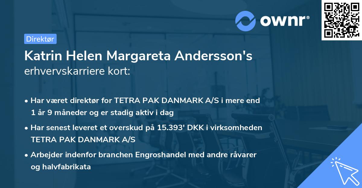 Katrin Helen Margareta Andersson's erhvervskarriere kort