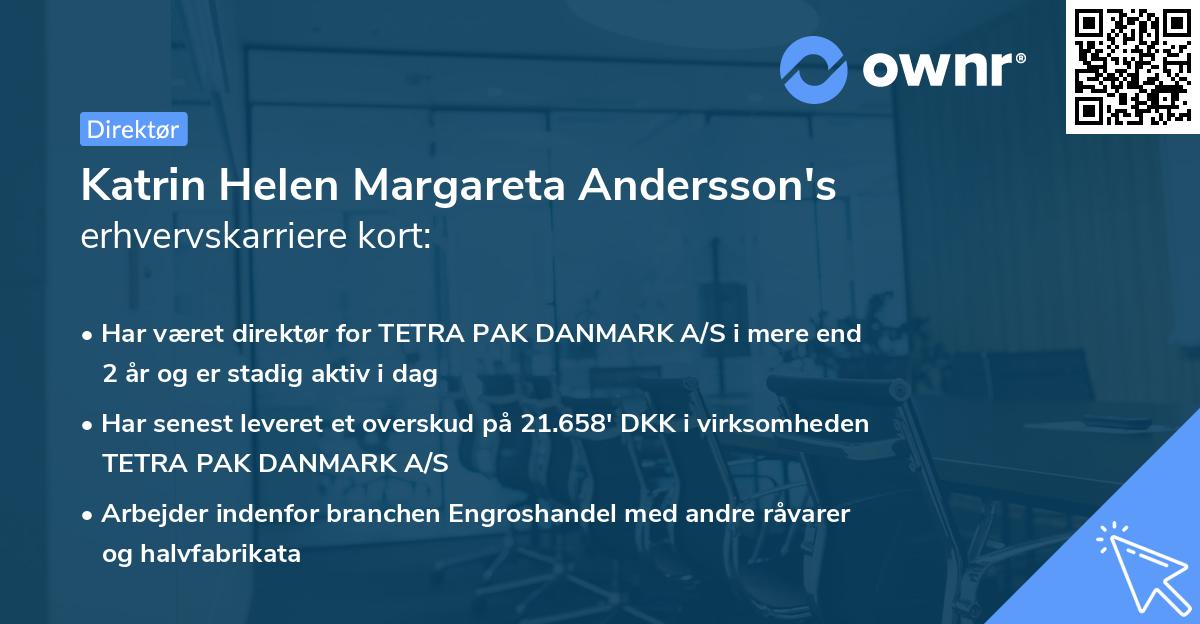 Katrin Helen Margareta Andersson's erhvervskarriere kort