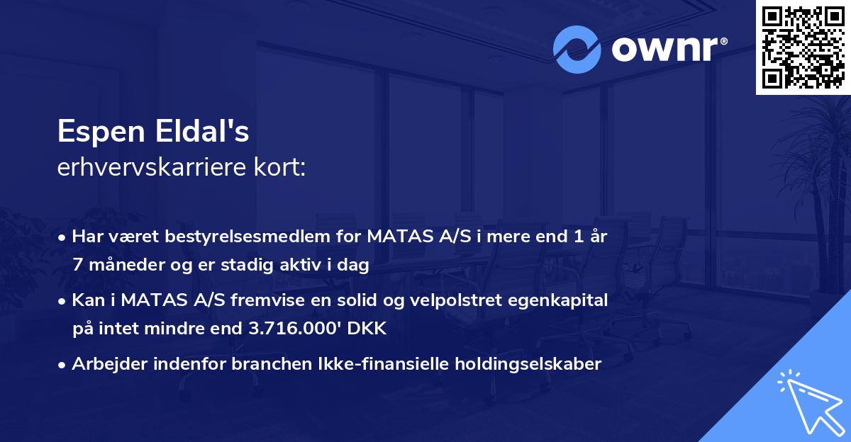 Espen Eldal's erhvervskarriere kort