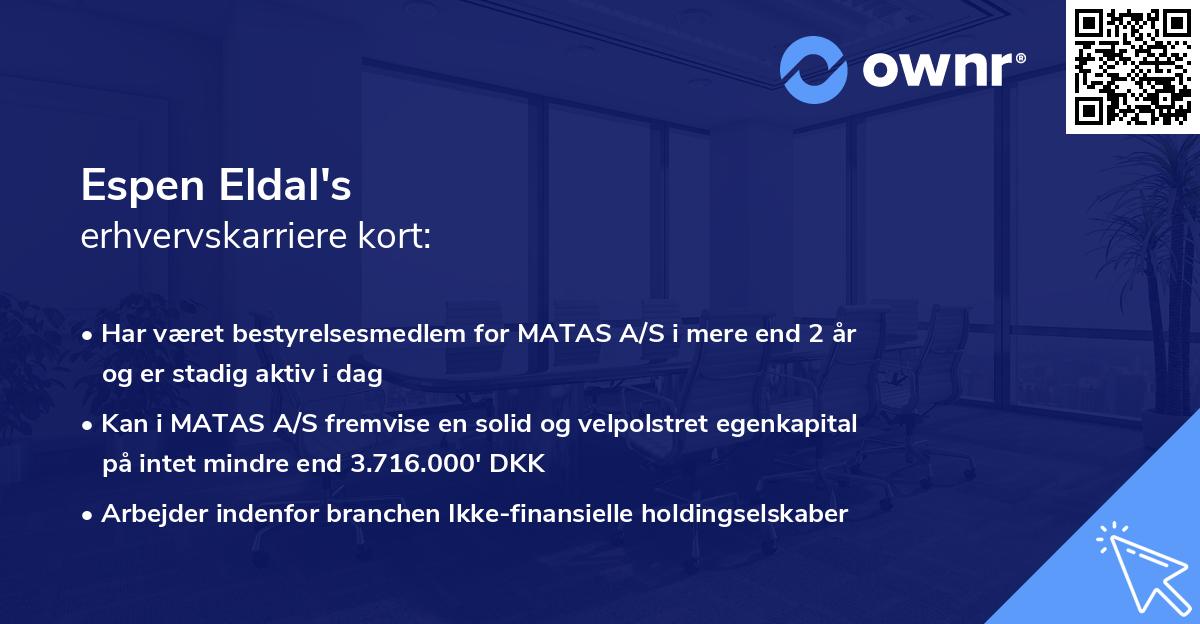 Espen Eldal's erhvervskarriere kort