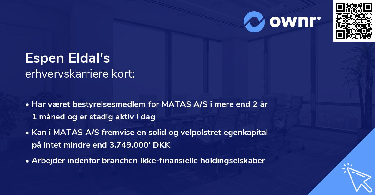 Espen Eldal's erhvervskarriere kort