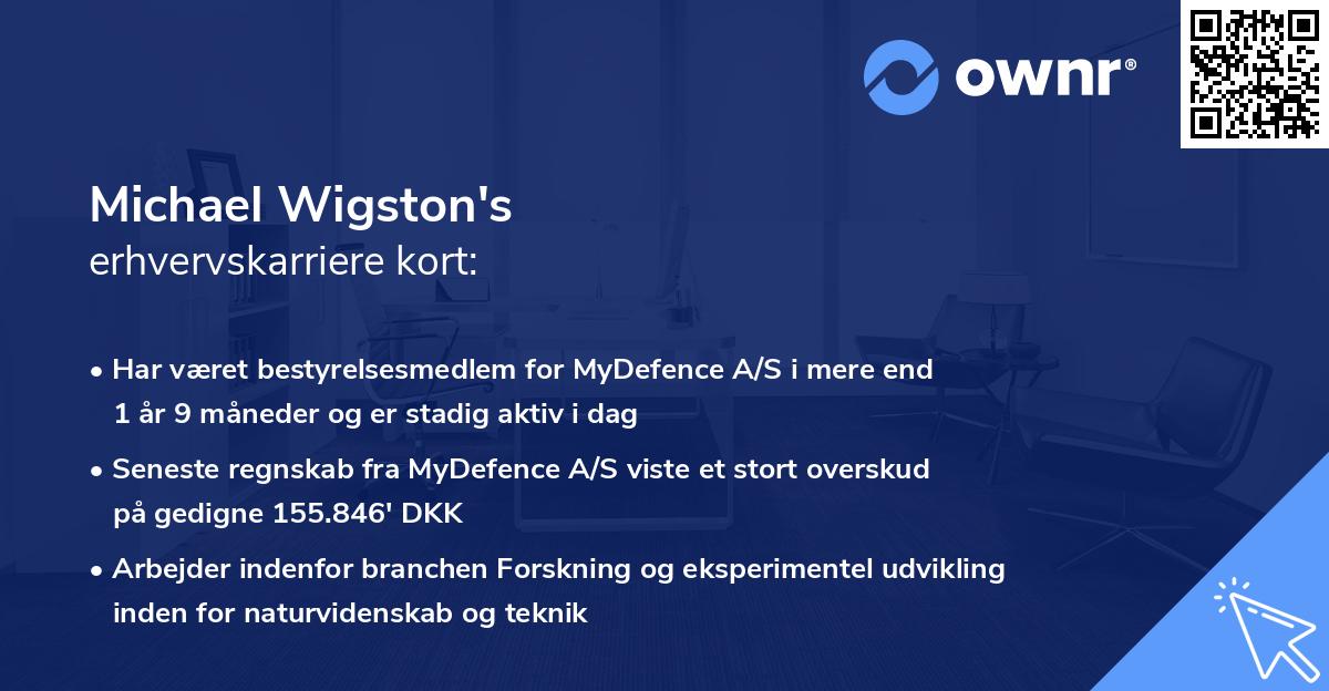 Michael Wigston's erhvervskarriere kort