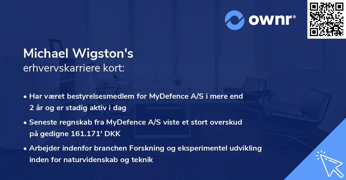 Michael Wigston's erhvervskarriere kort