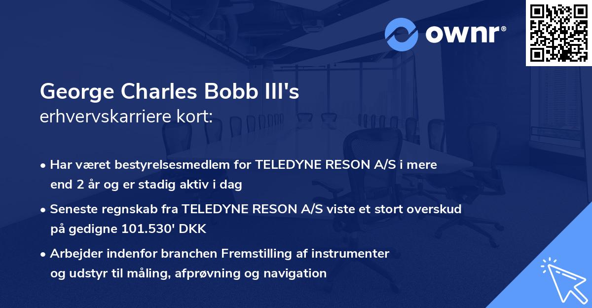 George Charles Bobb III's erhvervskarriere kort