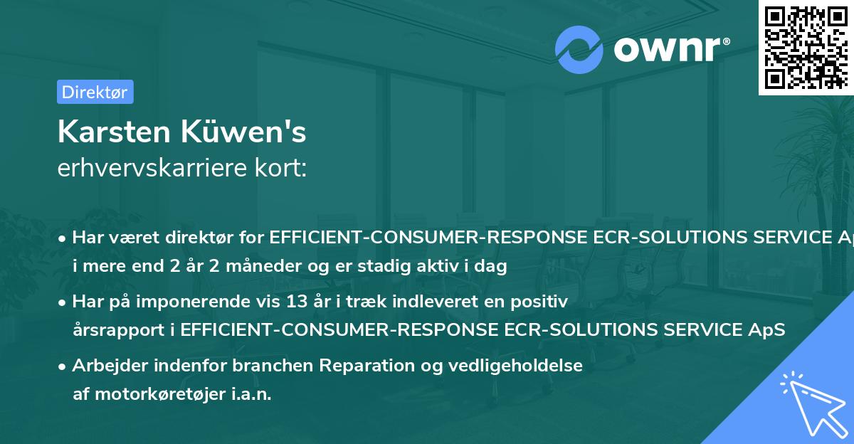 Karsten Küwen's erhvervskarriere kort