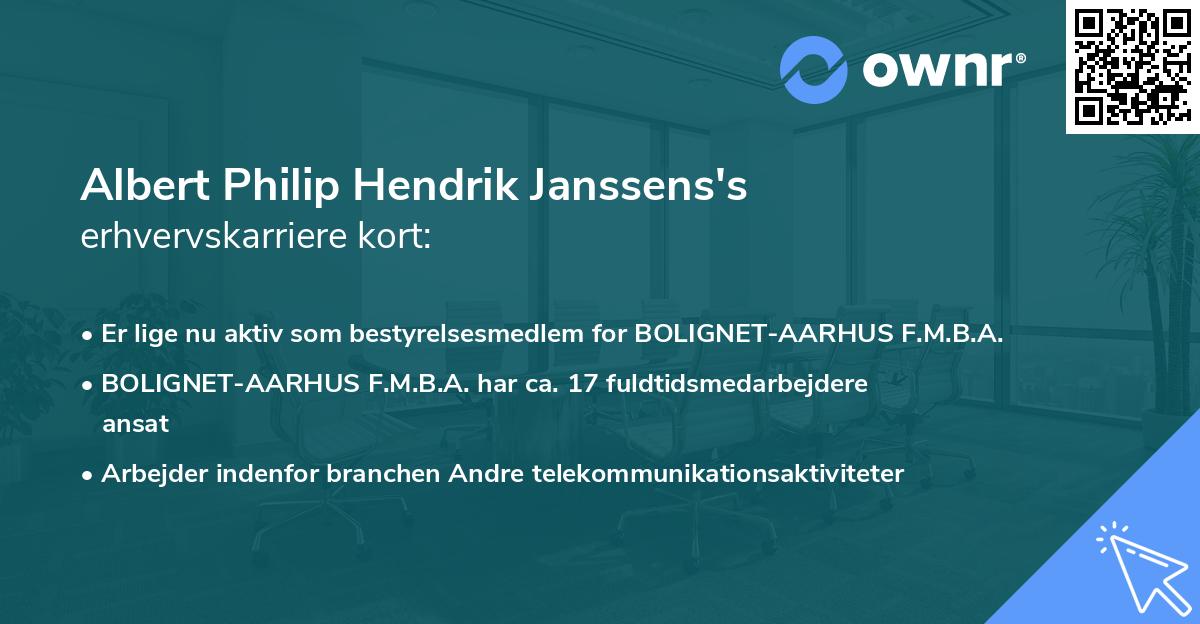 Albert Philip Hendrik Janssens's erhvervskarriere kort
