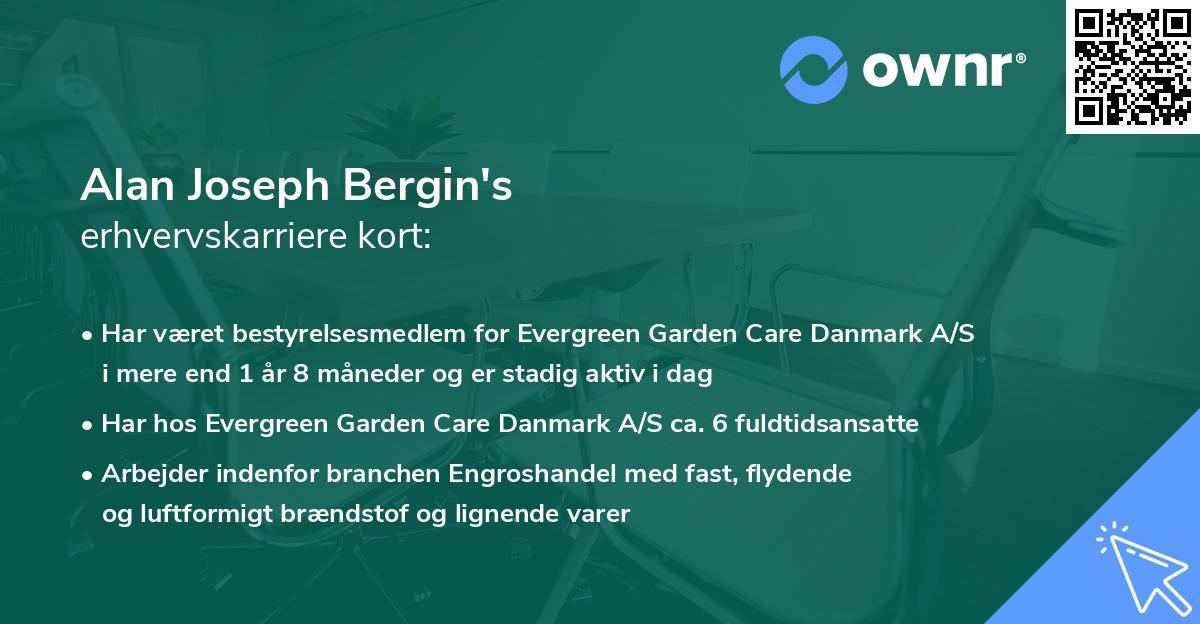 Alan Joseph Bergin's erhvervskarriere kort