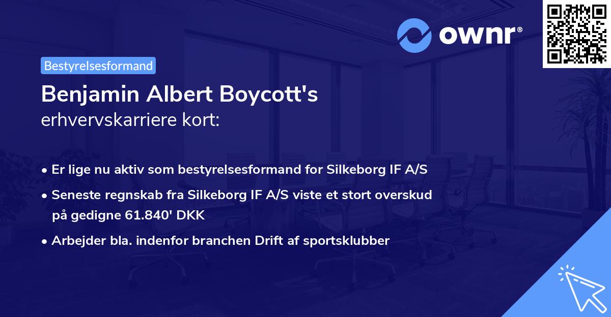 Benjamin Albert Boycott's erhvervskarriere kort