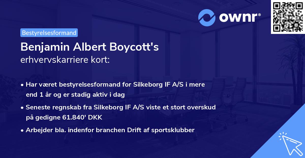 Benjamin Albert Boycott's erhvervskarriere kort