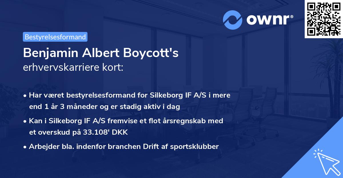 Benjamin Albert Boycott's erhvervskarriere kort