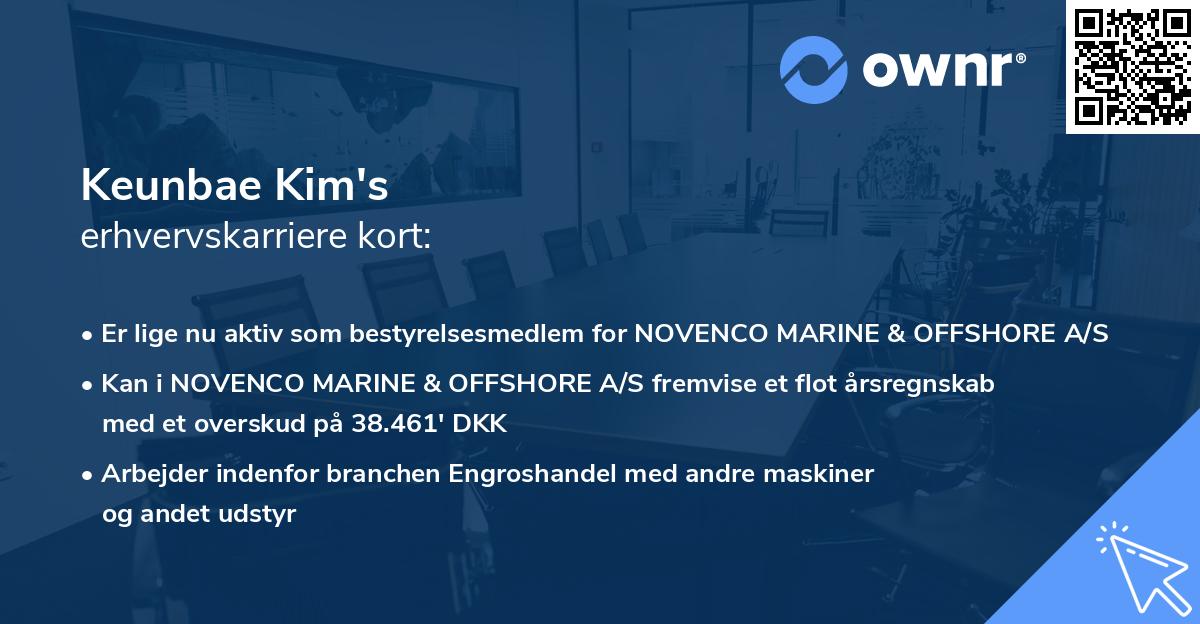 Keunbae Kim's erhvervskarriere kort