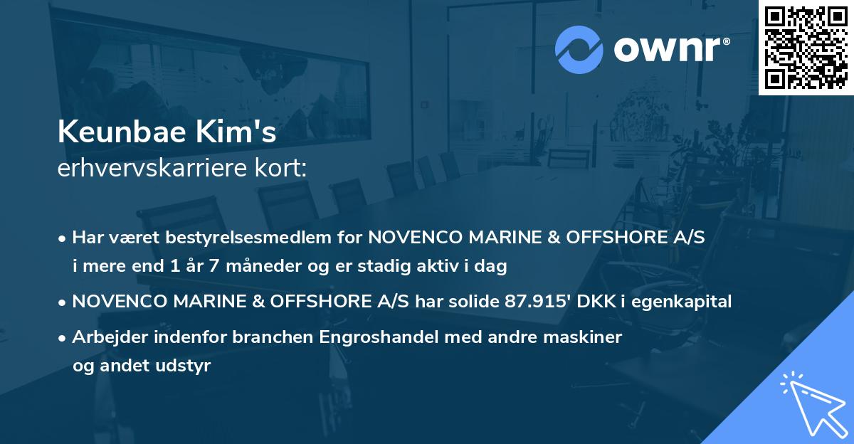 Keunbae Kim's erhvervskarriere kort