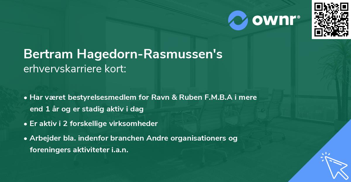 Bertram Hagedorn-Rasmussen's erhvervskarriere kort