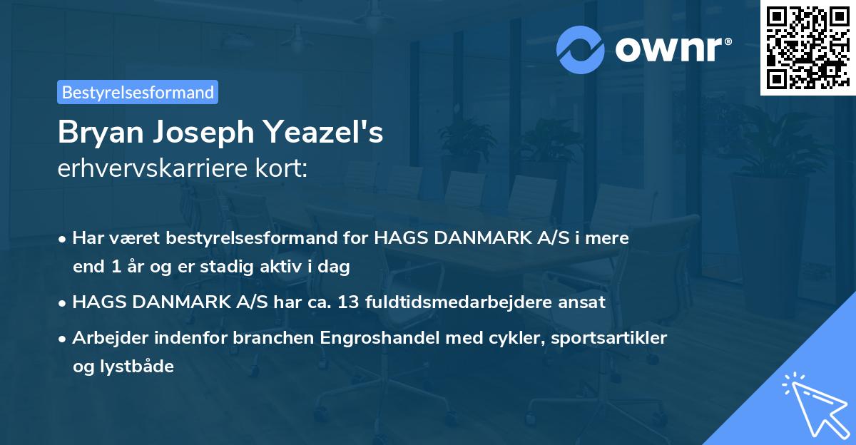 Bryan Joseph Yeazel's erhvervskarriere kort