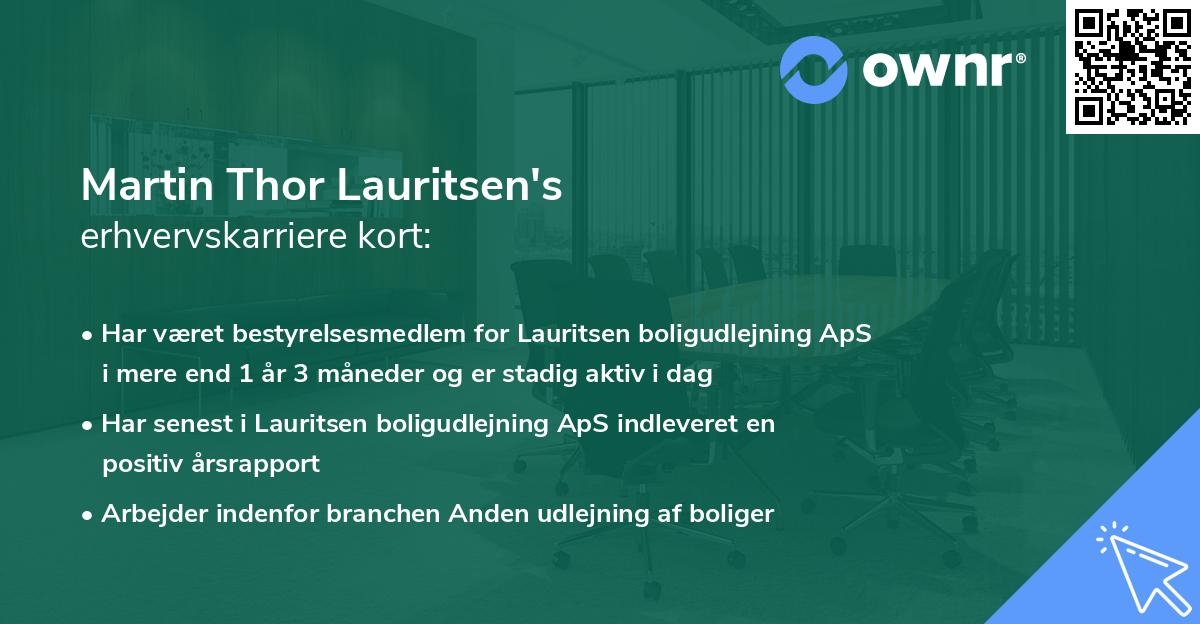 Martin Thor Lauritsen's erhvervskarriere kort