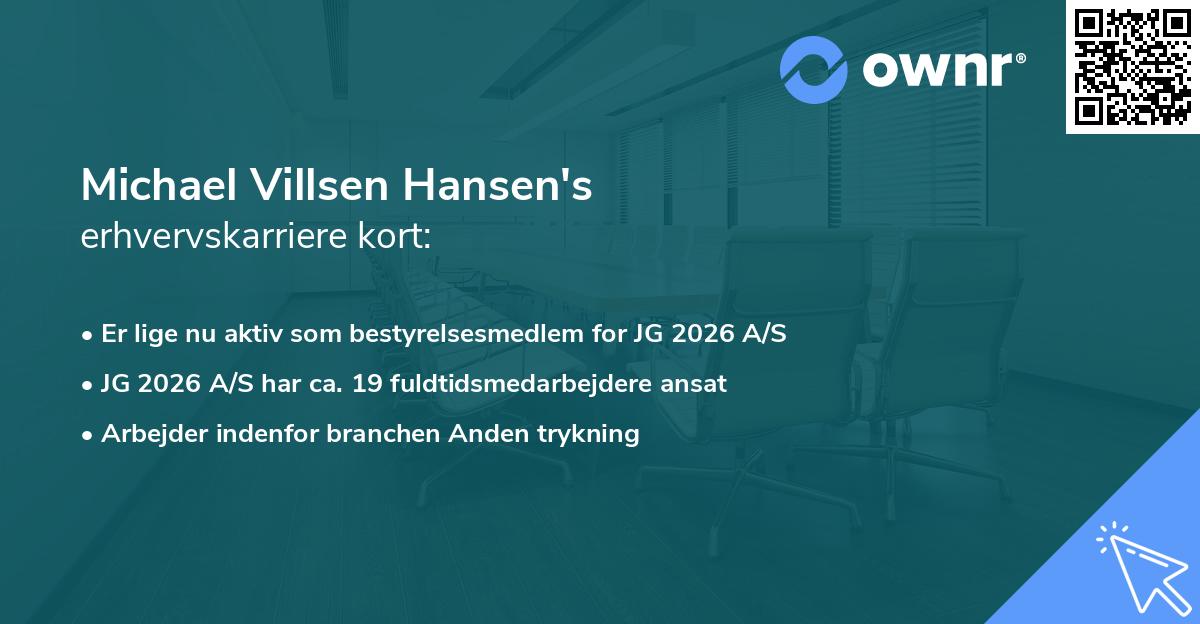 Michael Villsen Hansen's erhvervskarriere kort