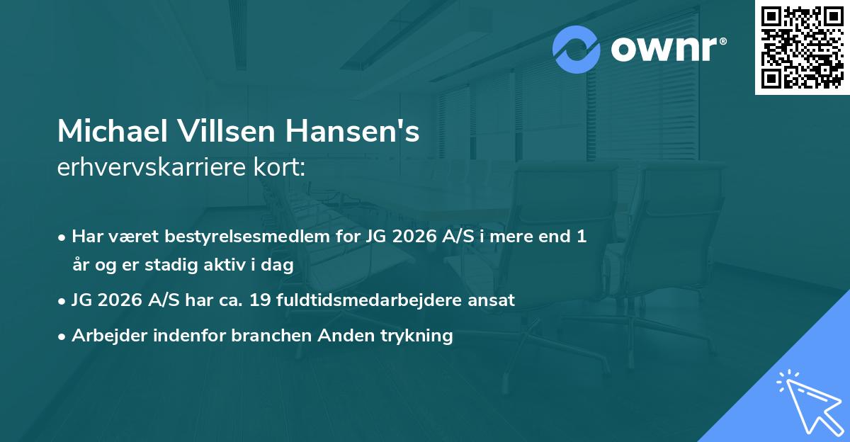Michael Villsen Hansen's erhvervskarriere kort