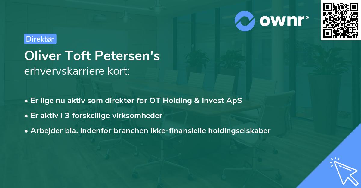 Oliver Toft Petersen's erhvervskarriere kort