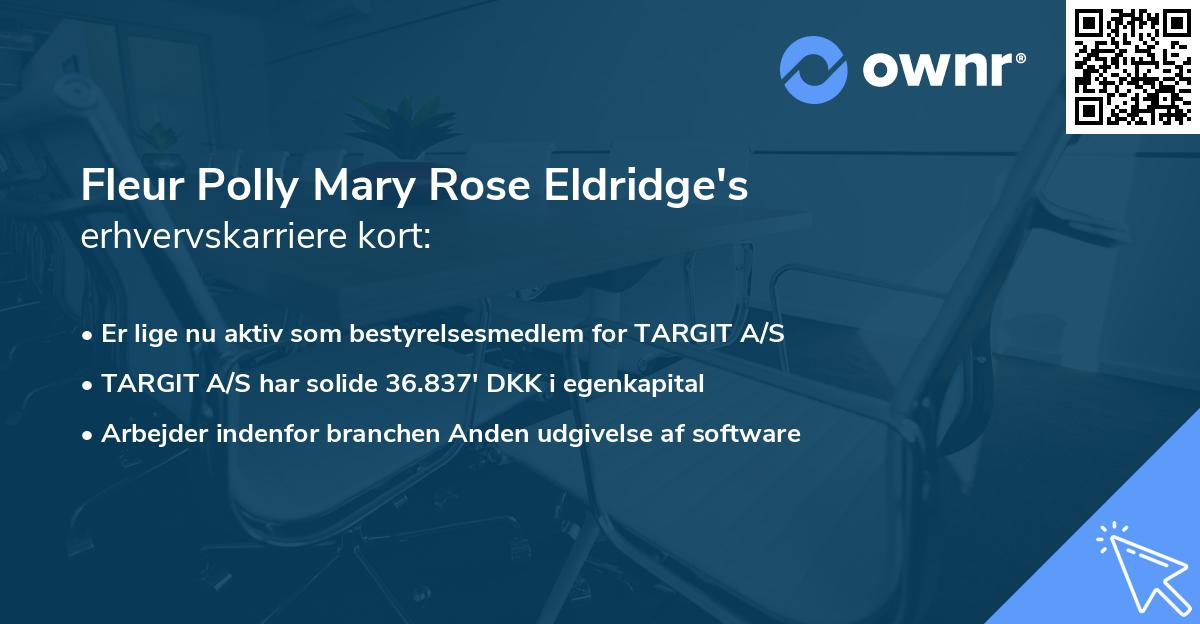 Fleur Polly Mary Rose Eldridge's erhvervskarriere kort