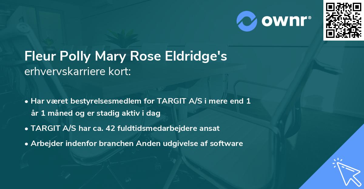 Fleur Polly Mary Rose Eldridge's erhvervskarriere kort