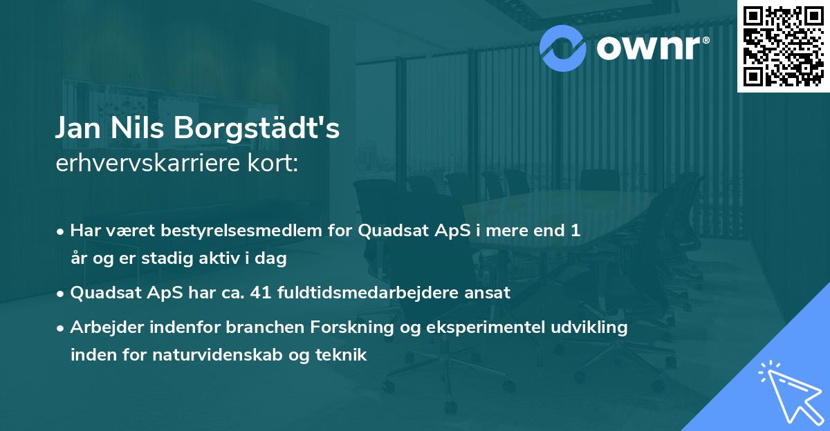 Jan Nils Borgstädt's erhvervskarriere kort