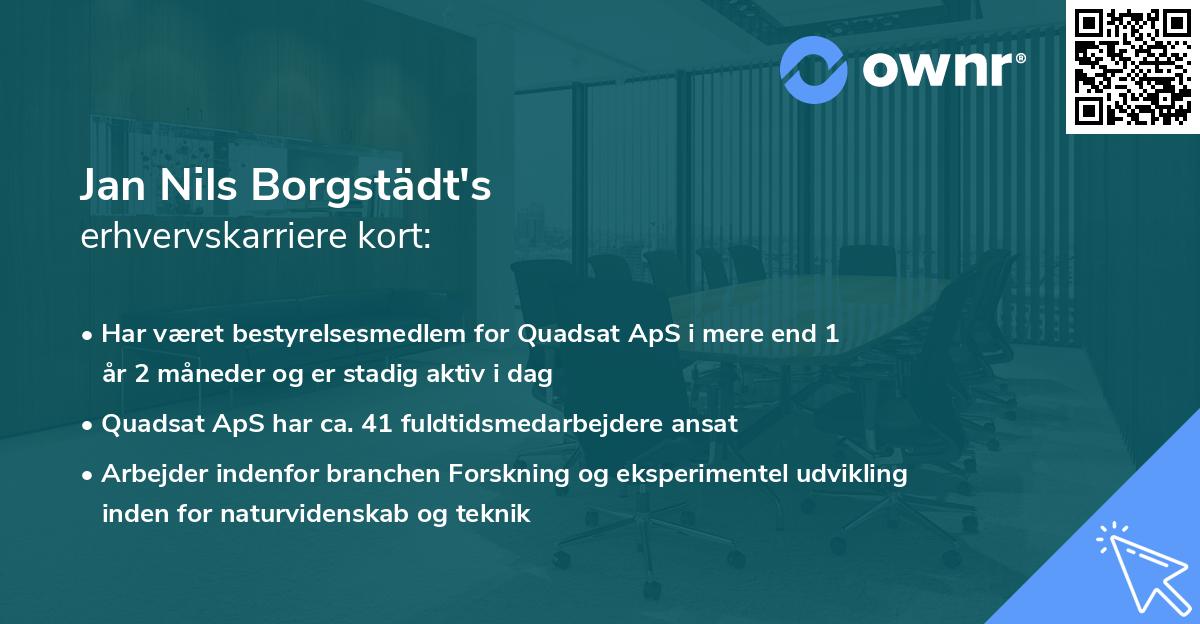 Jan Nils Borgstädt's erhvervskarriere kort