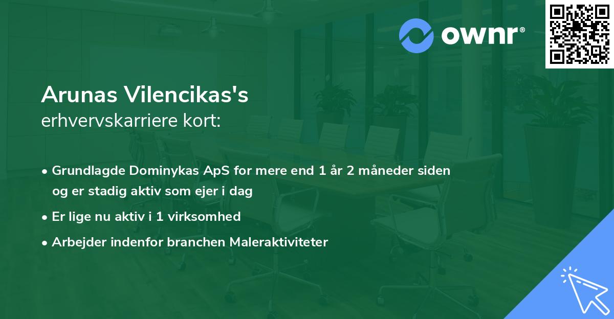 Arunas Vilencikas's erhvervskarriere kort