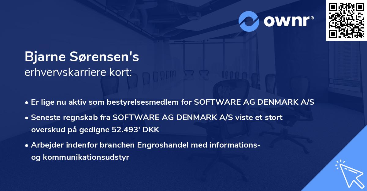 Bjarne Sørensen's erhvervskarriere kort