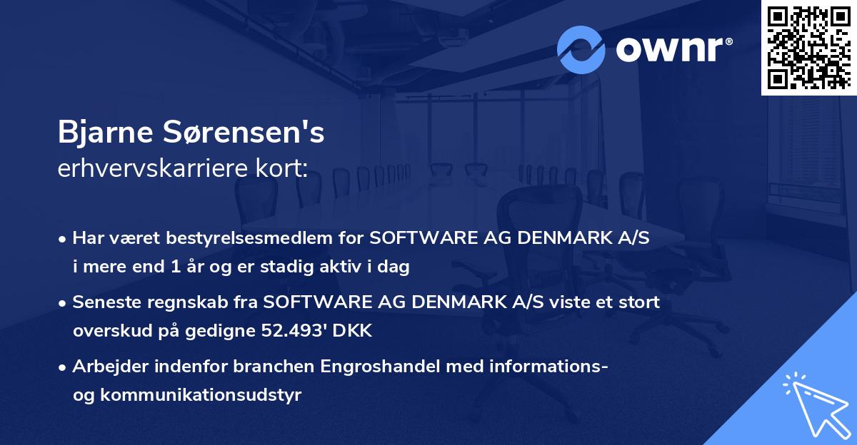 Bjarne Sørensen's erhvervskarriere kort
