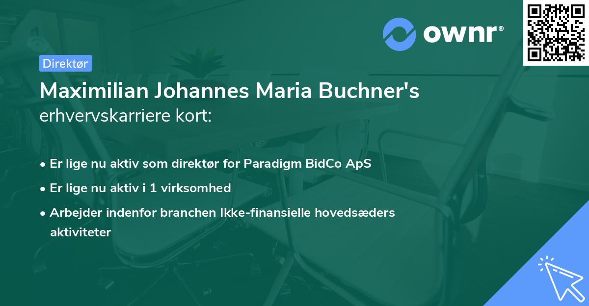 Maximilian Johannes Maria Buchner's erhvervskarriere kort