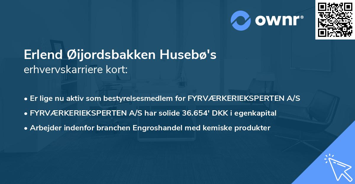 Erlend Øijordsbakken Husebø's erhvervskarriere kort