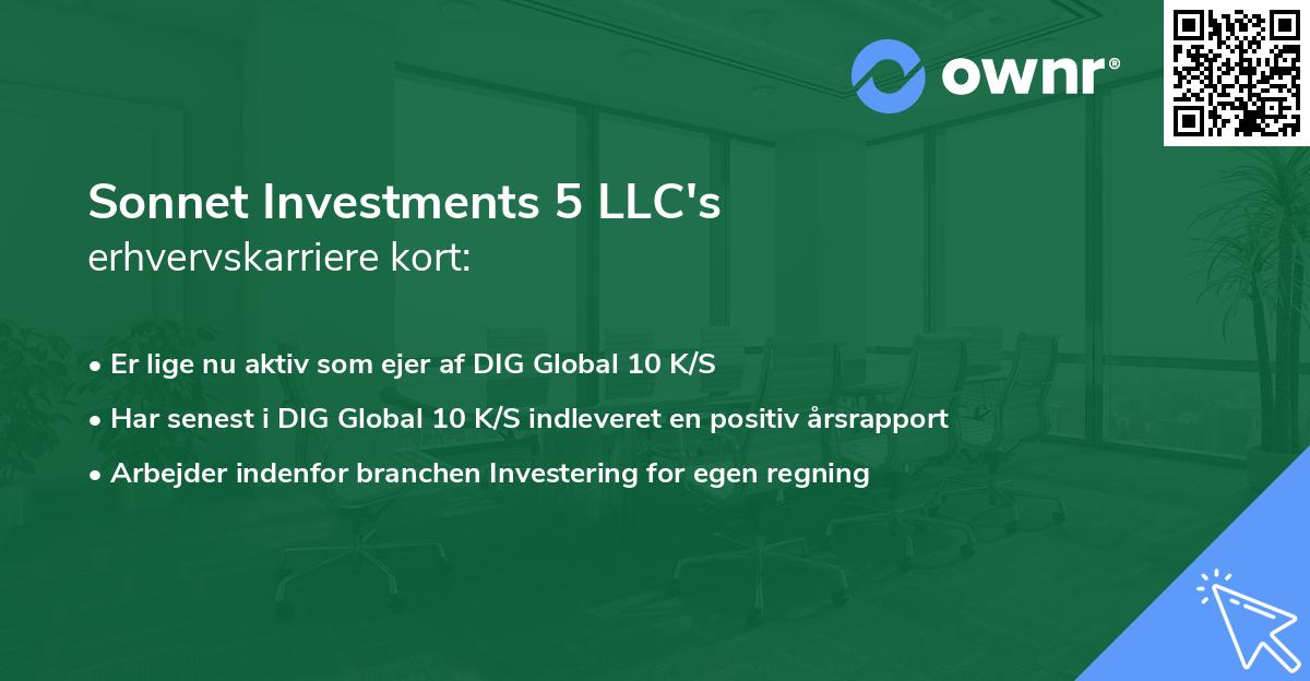 Sonnet Investments 5 LLC's erhvervskarriere kort