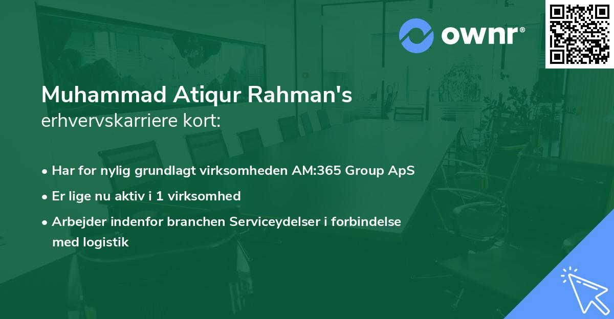 Muhammad Atiqur Rahman's erhvervskarriere kort