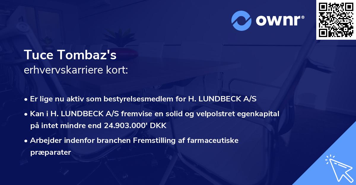 Tuce Tombaz's erhvervskarriere kort
