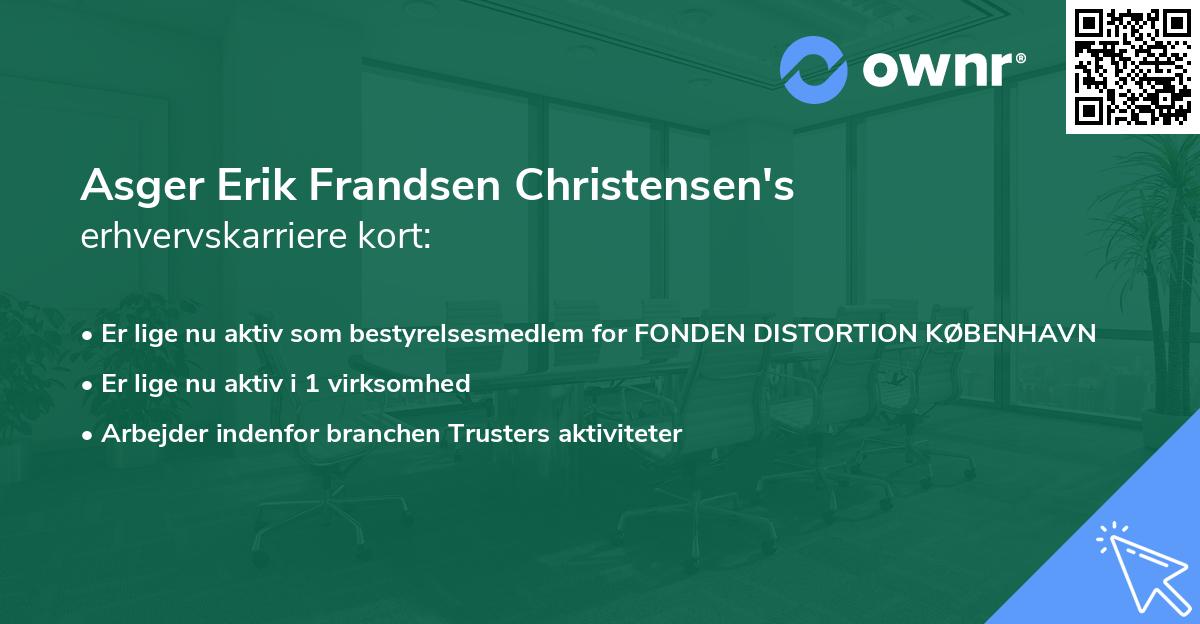 Asger Erik Frandsen Christensen's erhvervskarriere kort