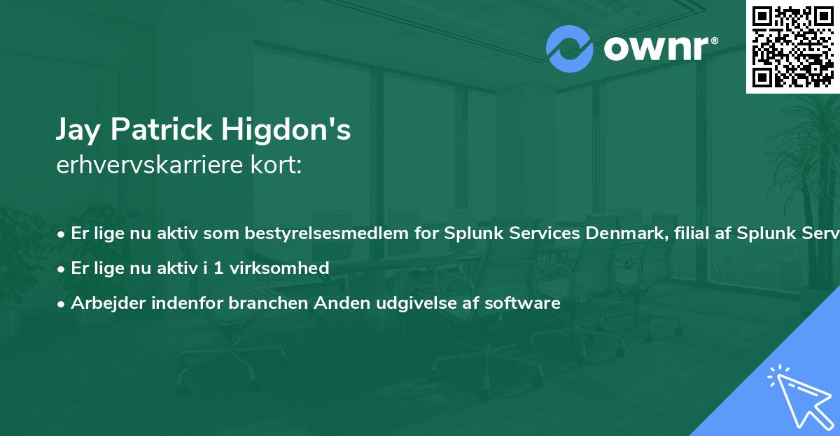 Jay Patrick Higdon's erhvervskarriere kort