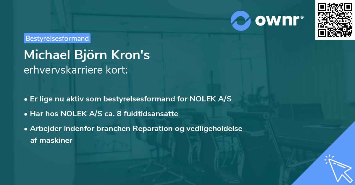 Michael Björn Kron's erhvervskarriere kort