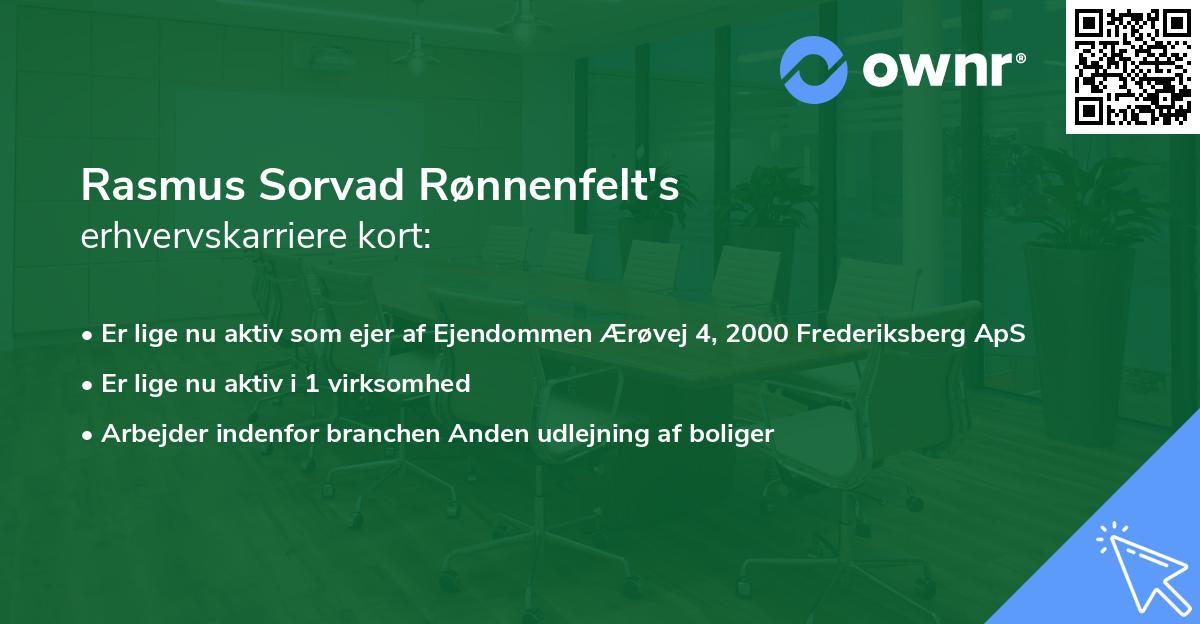 Rasmus Sorvad Rønnenfelt's erhvervskarriere kort