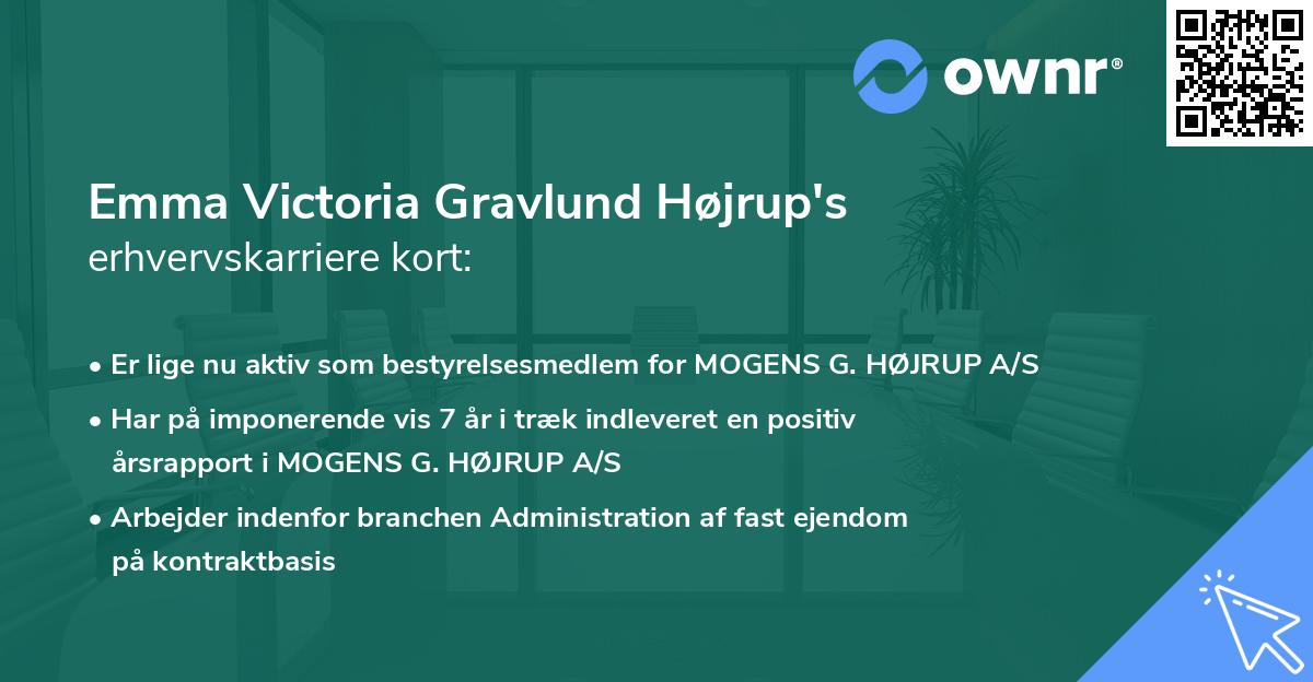 Emma Victoria Gravlund Højrup's erhvervskarriere kort