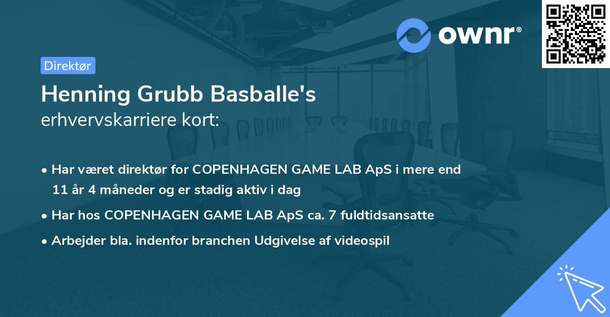 Henning Grubb Basballe's erhvervskarriere kort