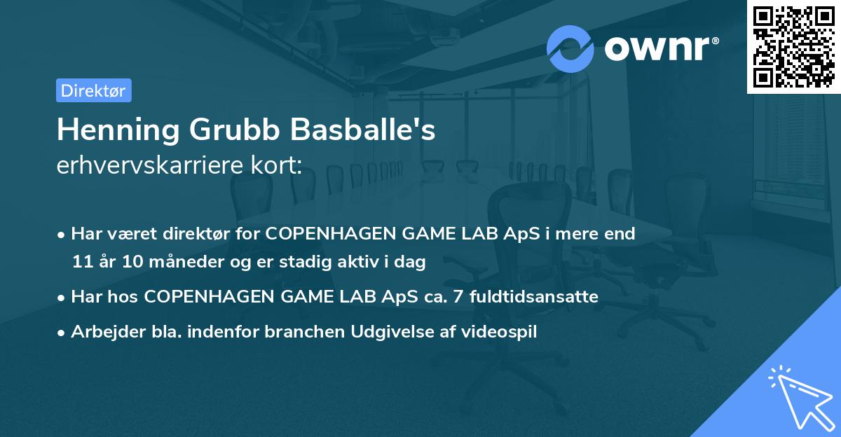 Henning Grubb Basballe's erhvervskarriere kort