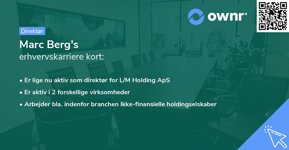Marc Berg's erhvervskarriere kort