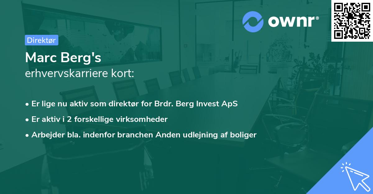Marc Berg's erhvervskarriere kort