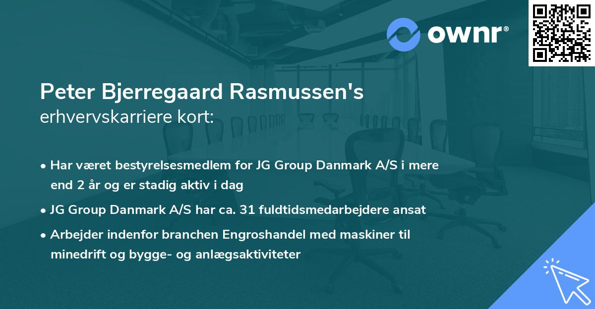 Peter Bjerregaard Rasmussen's erhvervskarriere kort