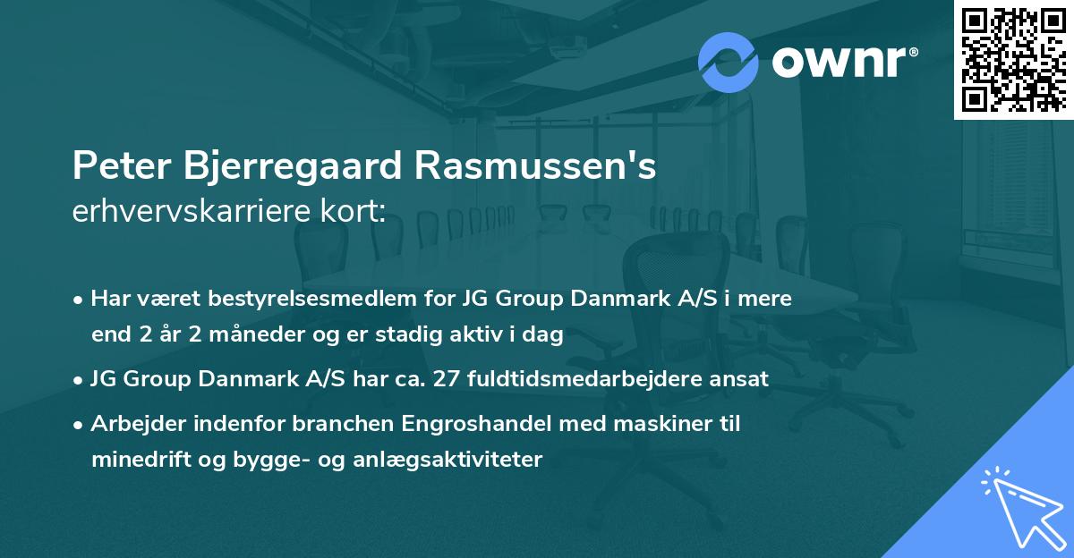 Peter Bjerregaard Rasmussen's erhvervskarriere kort