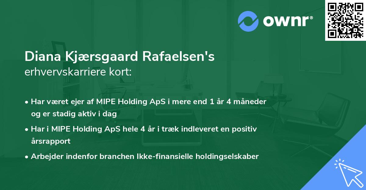 Diana Kjærsgaard Rafaelsen's erhvervskarriere kort